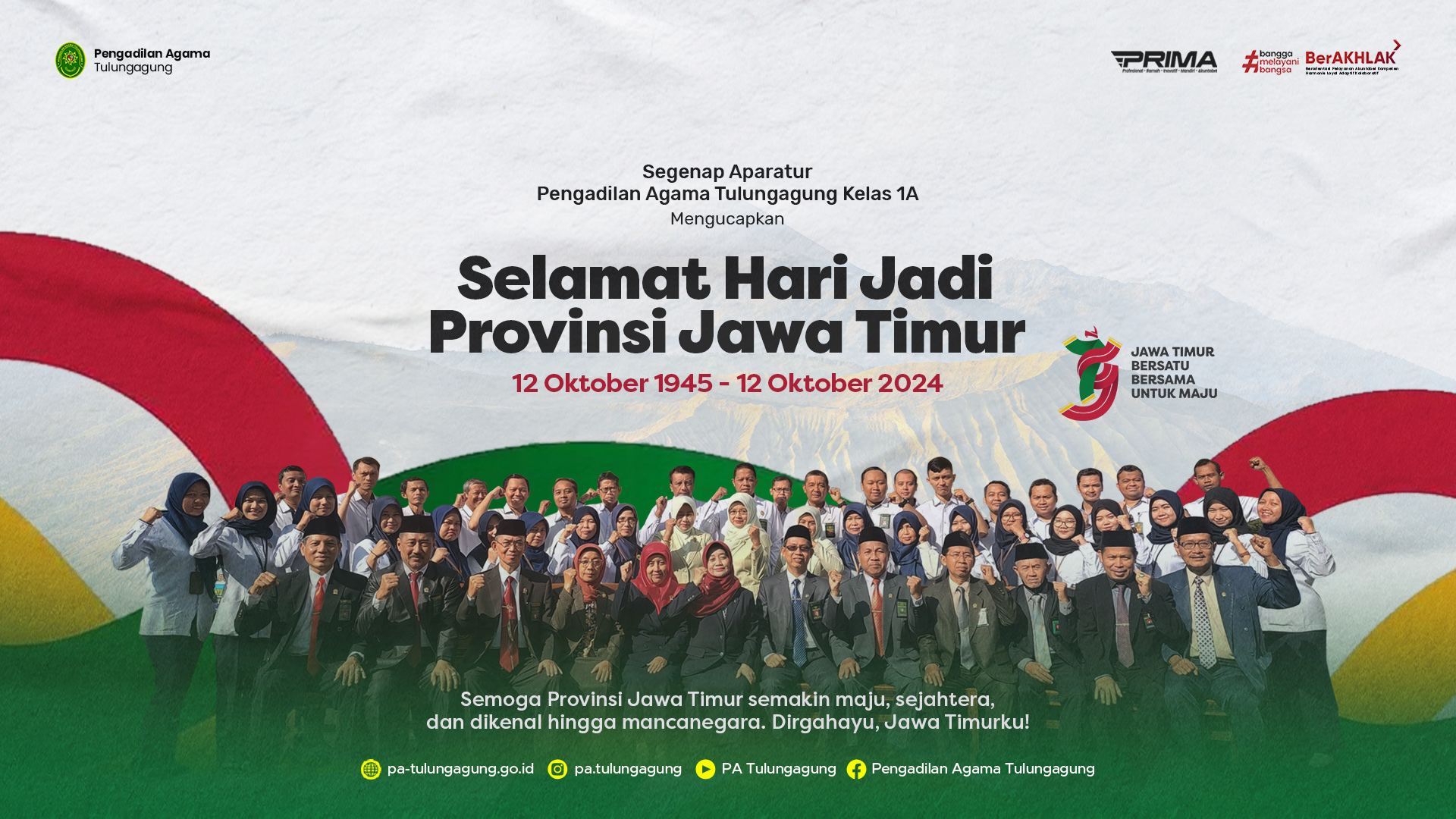 Selamat Hari Jadi Provinsi Jawa Timur yang Ke-79 Tahun | 12 Oktober 2024